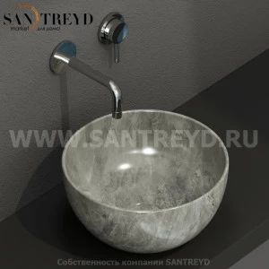 B6T30AG Накладная раковина на столешницу  круглая Ceramica Globo T-EDGE