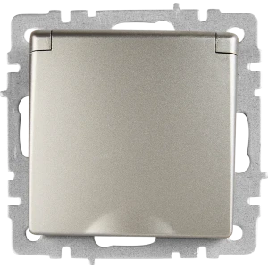 Розетка IEK Brite с заземлением и защитными шторками, цвет сталь 87761603