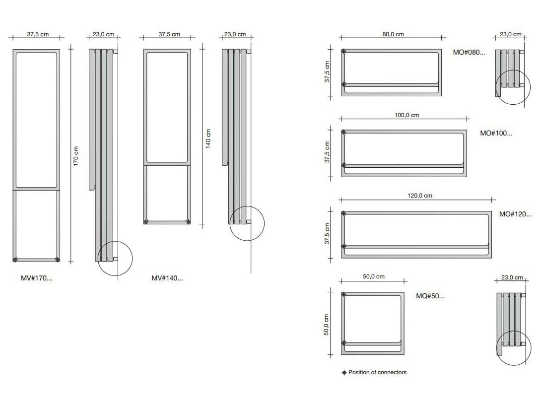 Настенный полированный стальной полотенцесушитель Tubes Elements ARCH-00038433 - Вид №3