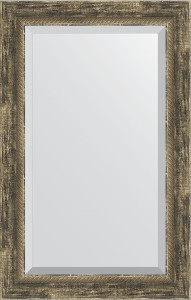 BY 3408 Зеркало с фацетом в багетной раме - старое дерево с плетением 70 mm EVOFORM Exclusive