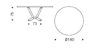 Круглый керамический и стальной стол Cattelan italia строгальный станок ARCH-00145493 - Вид №2