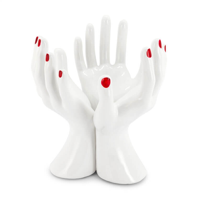 600186-WR ABHIKA HANDSTAND BISC. WHITE/RED 