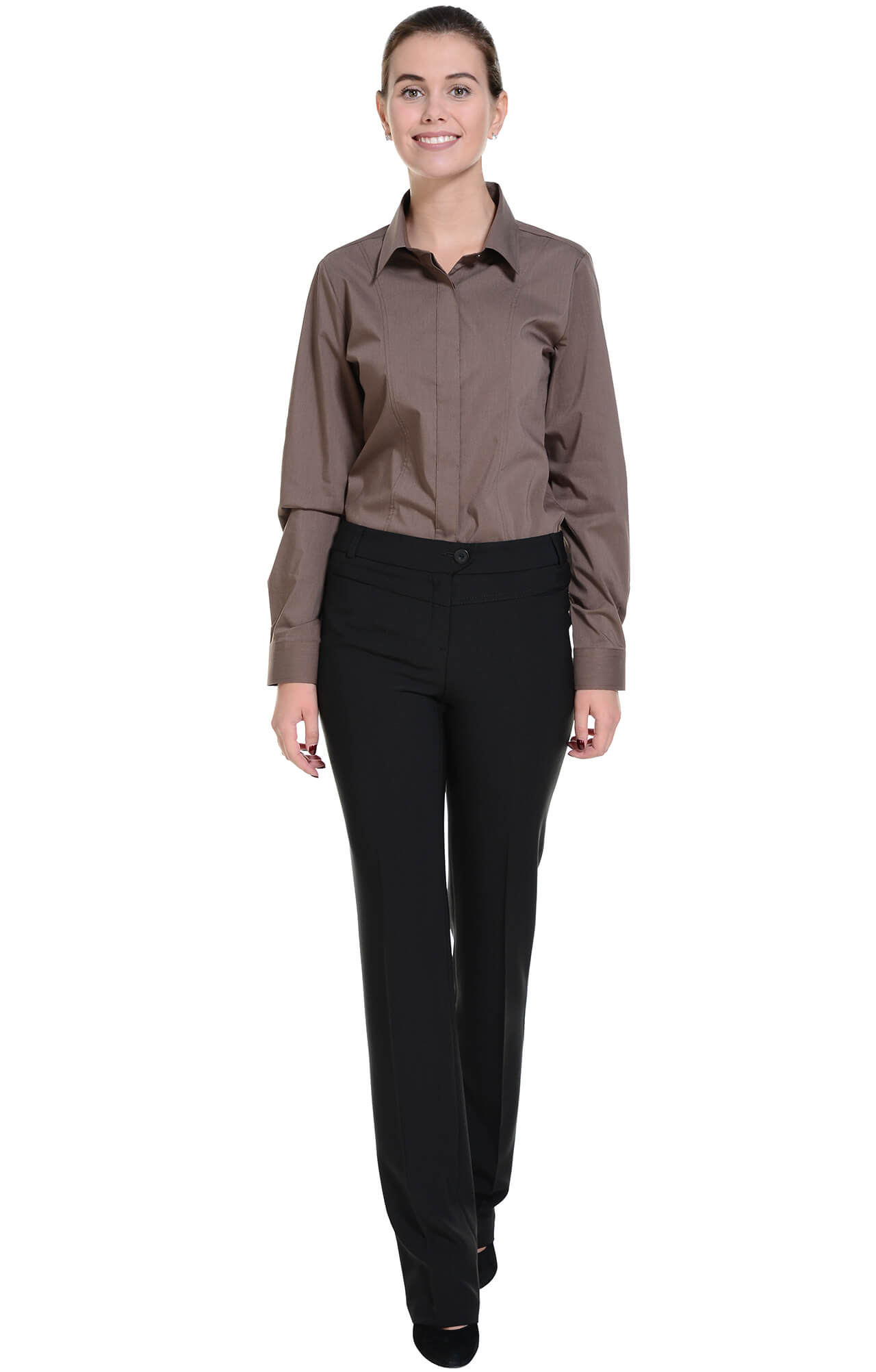 62513 Рубашка женская  chocolate El-Risto  Корпоративная одежда  размер 48 (XL)  - Вид №8