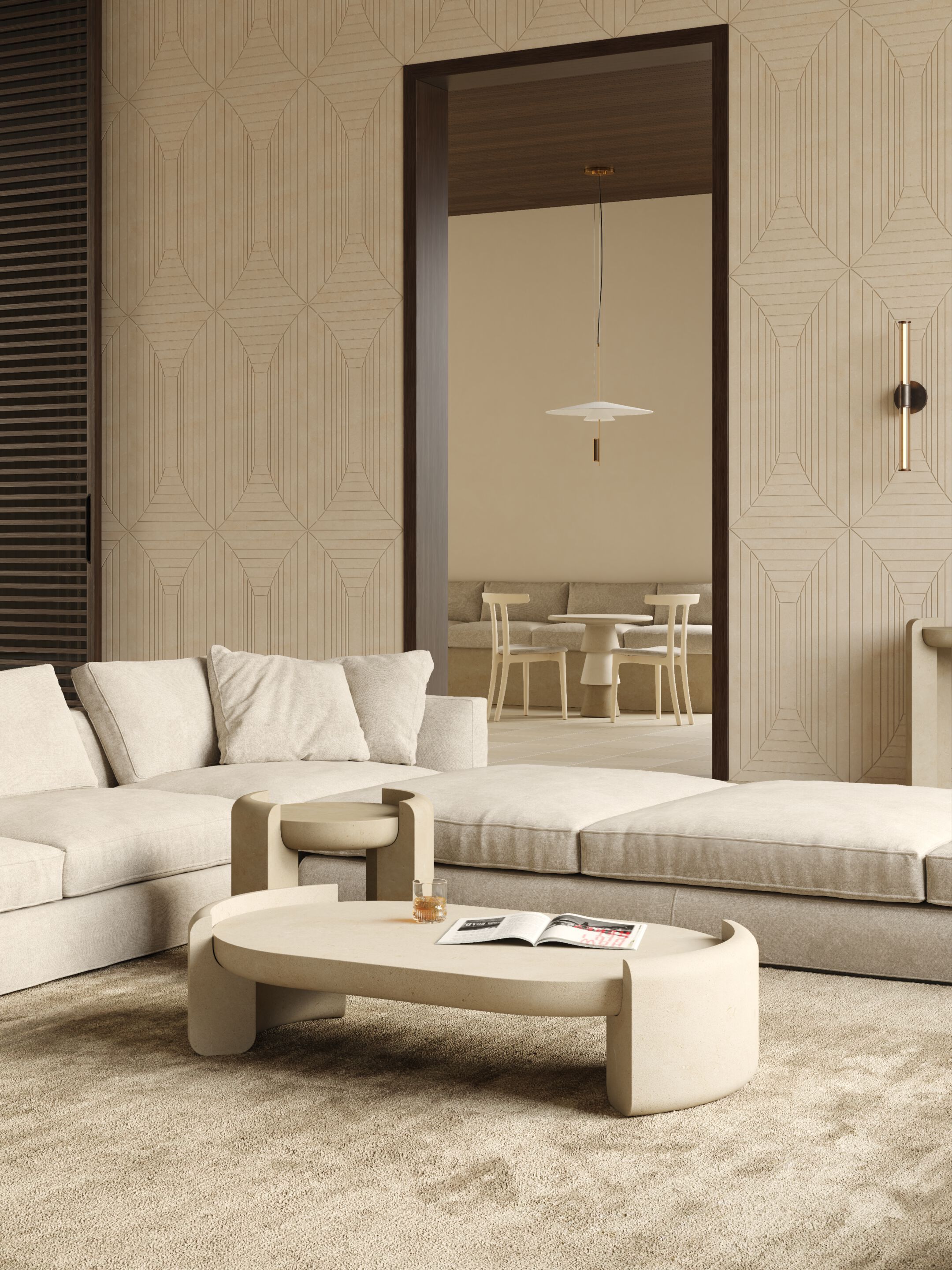 Низкий журнальный столик из натурального камня PIMAR Фуэнте ARCH-00008476 - Вид №2