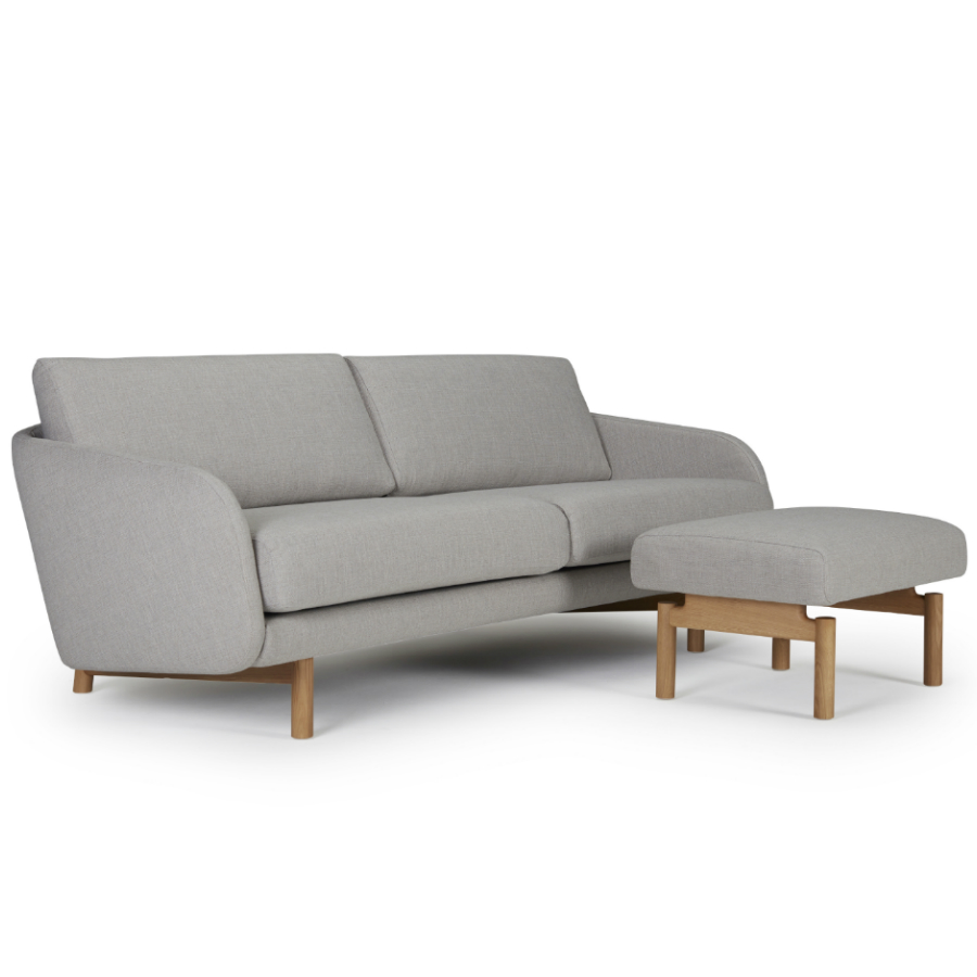 Диван трехместный Tved с ножками из дуба, светло-серый Kragelund 29003202163 - Вид №5
