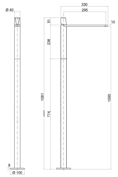 Напольный однорычажный смеситель для раковины Antoniolupi Indigo ARCH-00001444 - Вид №2