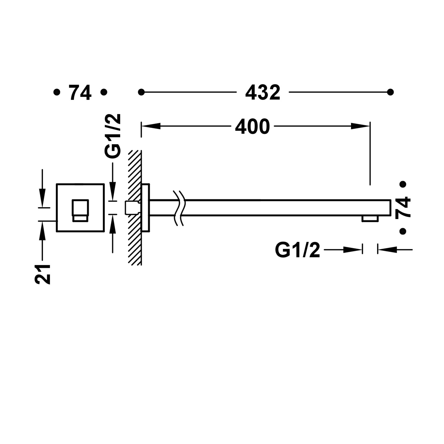 Настенный кронштейн-13413940OM TRES Showers - Вид №1