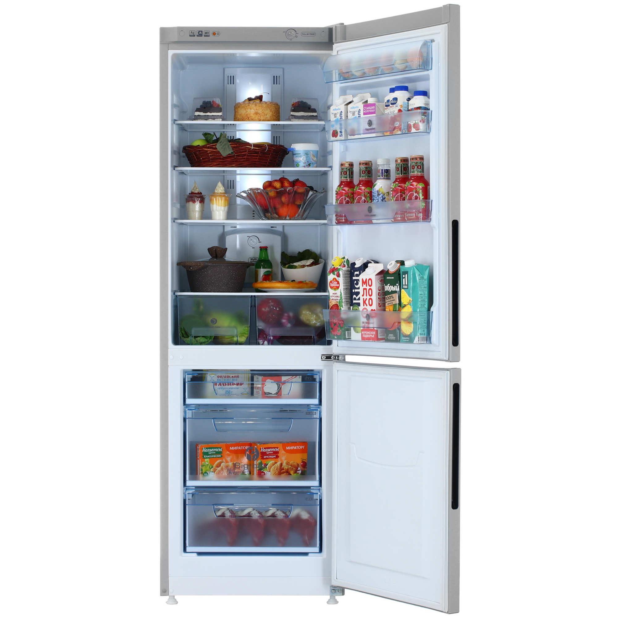 1363848 Холодильник с морозильником   Pozis RK-FNF-170 серебристый STDN-0005982 - Вид №5