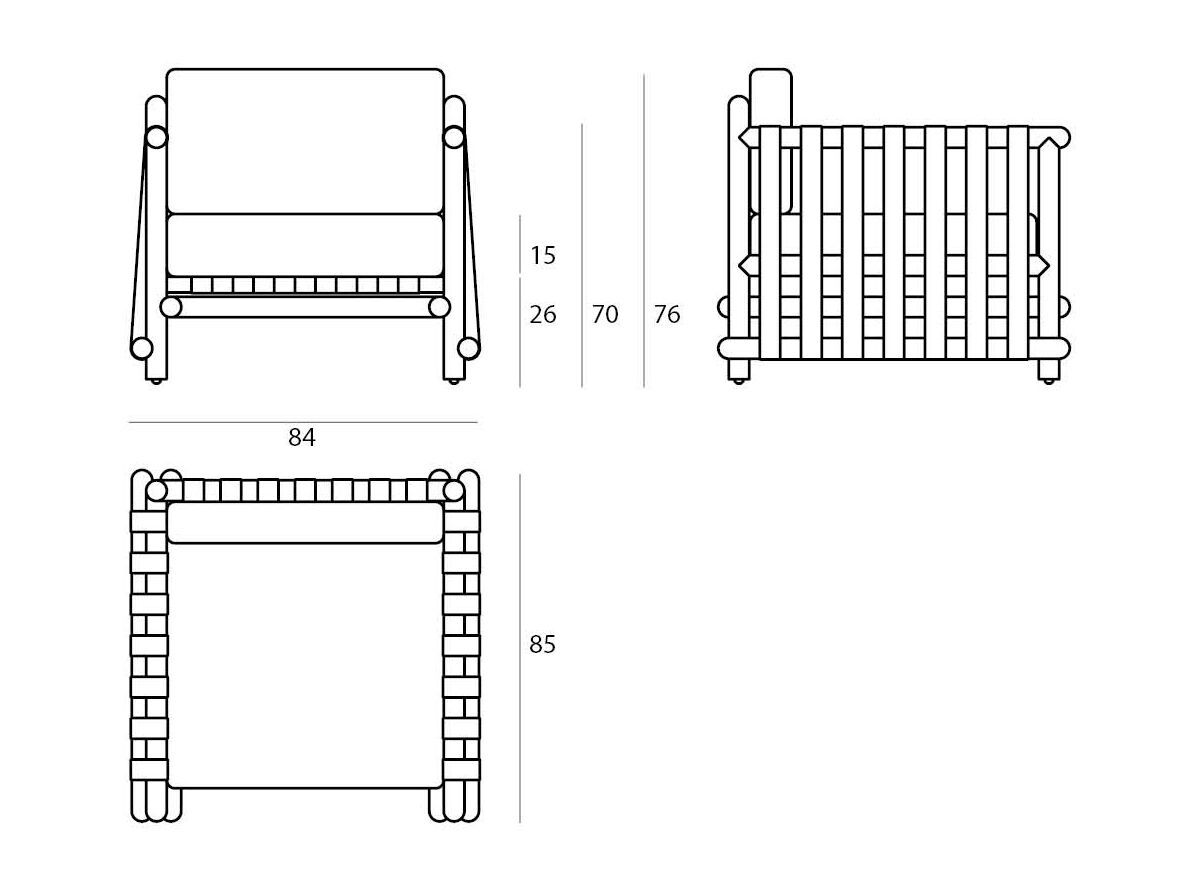 Садовое кресло из тикового дерева с подлокотниками Il Giardino di Legno Lignes ARCH-00071358 - Вид №3