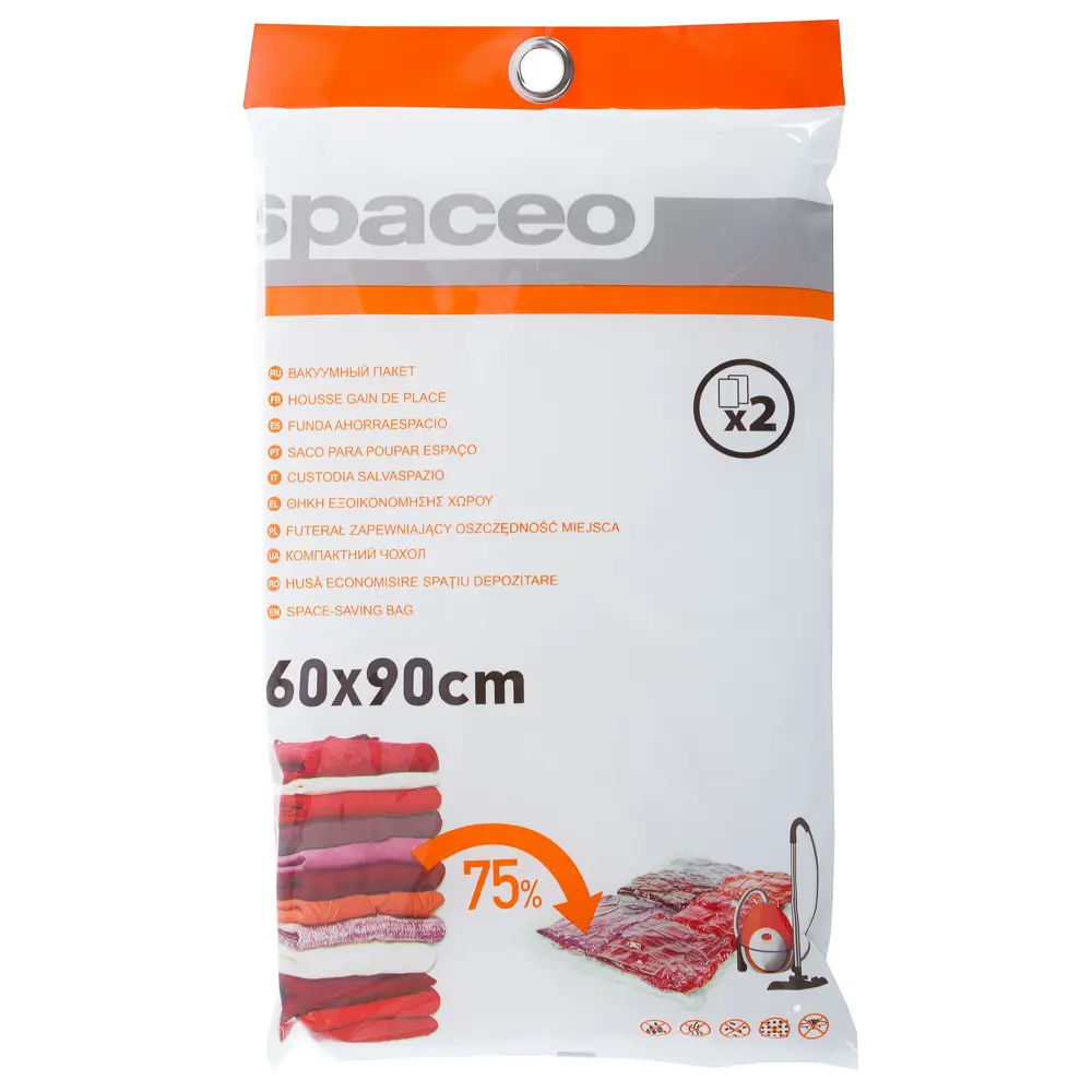 Вакуумный пакет Spaceo 60x90 см пластик цвет прозрачный 2 шт 16293127 STLM-2166920  - Вид №4