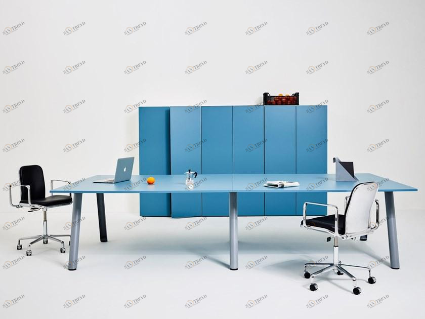 Manerba Модульный прямоугольный деревянный стол для совещаний Apollo F440/f442/f444