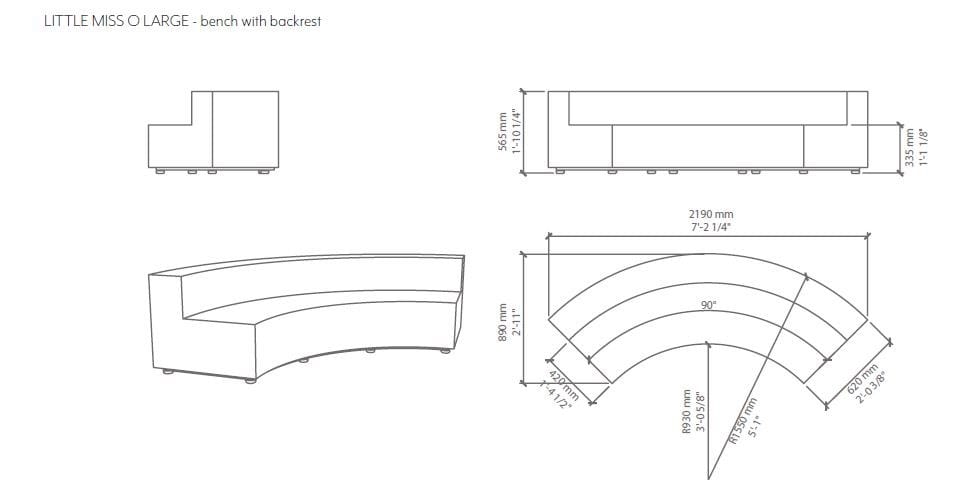 Модульный диван для контракта из пены QM Quinze & Milan Little Miss O ARCH-00008938 - Вид №4