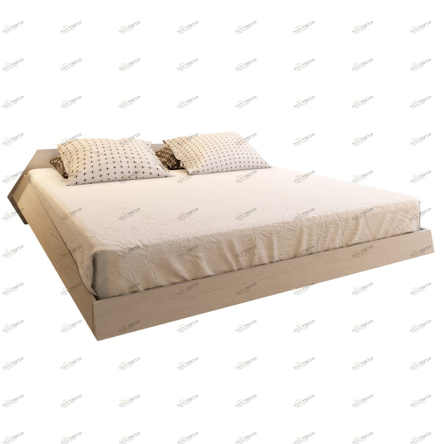 Кровать деревянная двуспальная 160х200 от Odingeniy бежевая "Геометрия" ODINGENIY ГЕОМЕТРИЯ 178313 Бежевый 