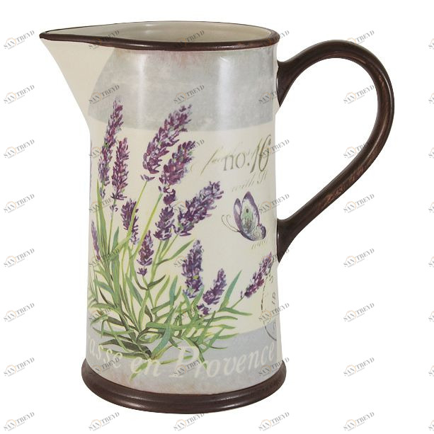 Кувшин керамический 1 л бежевый "Лаванда" ANNA LAFARG LF CERAMICS ЛАВАНДА 00-3946772 Бежевый;фиолетовый 