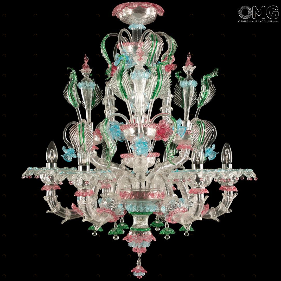 1066 ORIGINALMURANOGLASS Люстра Ванделия на 6 лампочек - Реццонико - муранское стекло OMG 70 см CLASSICO