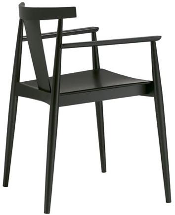 Andreu World Стул из бука с подлокотниками и открытой спинкой Smile So0335 - Вид №3