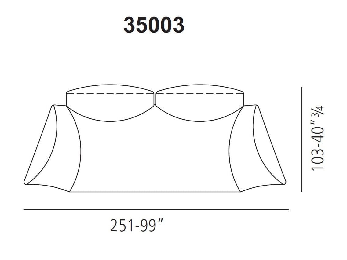 Секционный диван из кожи или ткани Vibieffe 35 WAVES ARCH-00145103 - Вид №5