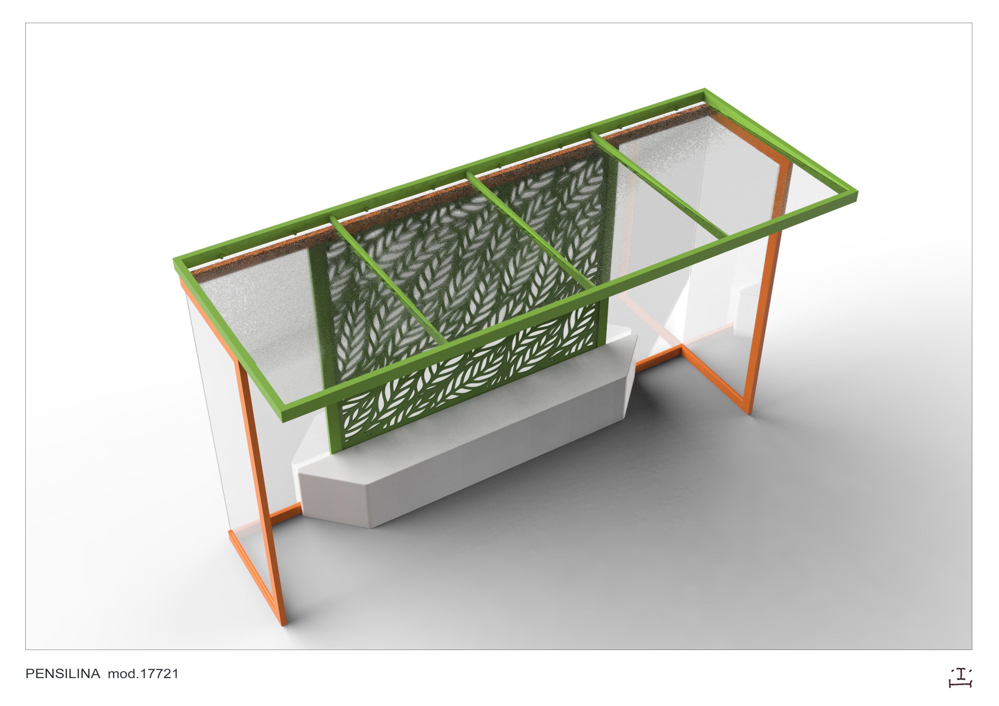 Стальной и стеклянный навес для автобусной остановки CITYSì C10 ARCH-00125687 - Вид №3