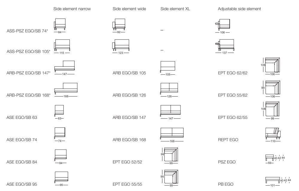 Модульный тканевый диван с полуостровом Rolf Benz Rolf Benz 011 EGO ARCH-00005014 - Вид №3