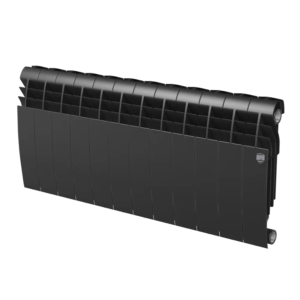 Радиатор секционный Royal Thermo Biliner 350/87 12 секций боковое подключение биметалл черный 82758185 STLM-2130531 - Вид №1