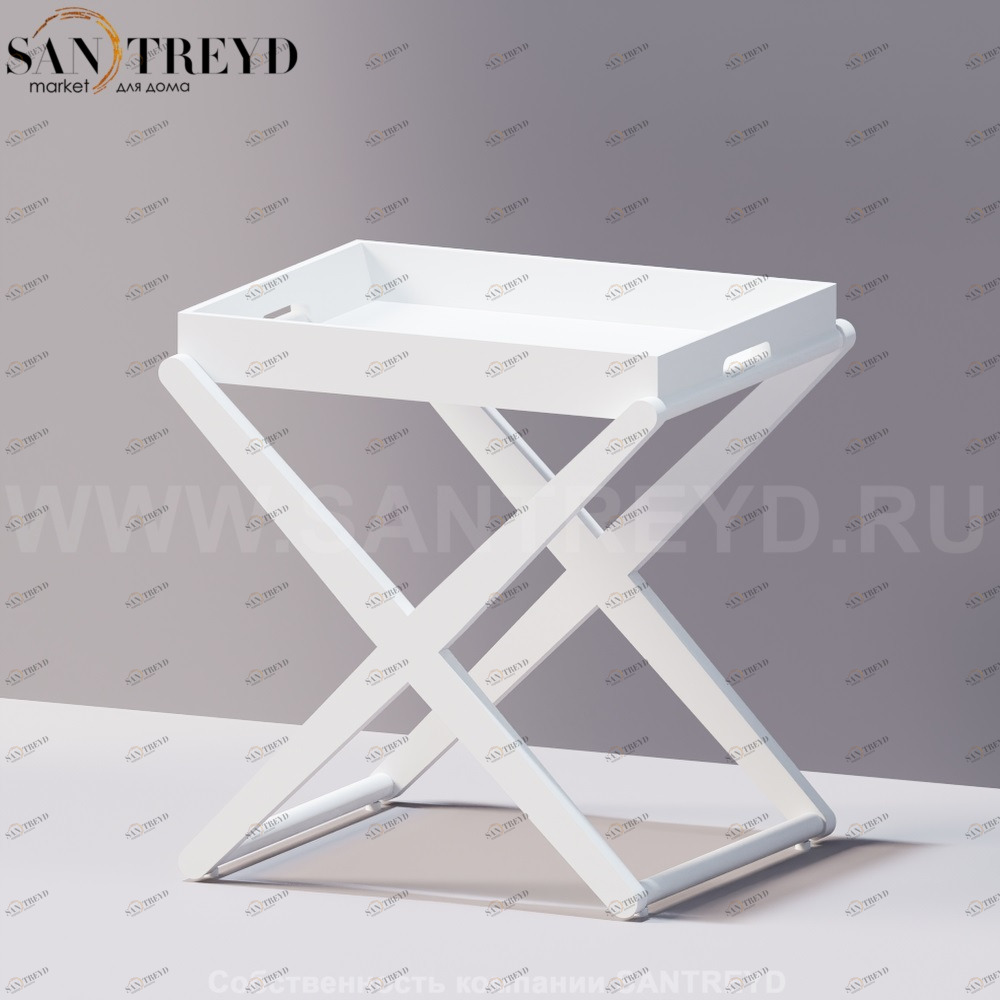 Agape X Низкий столик со съемным лотком белый ACOM0623Z