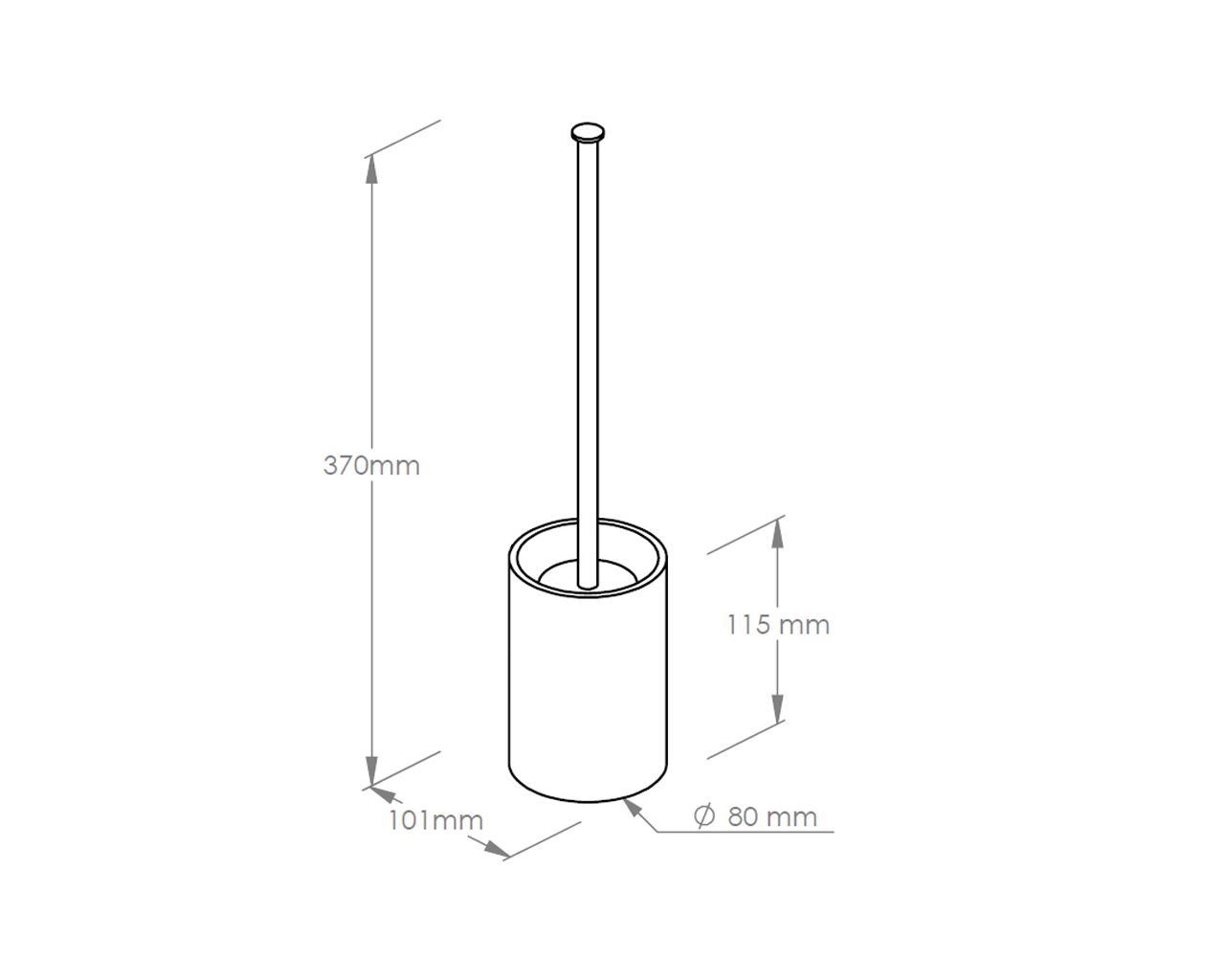 SZ18S Щетка для унитаза со стоячей ручкой, короткая трубка, матовая сталь Merida  - Вид №1