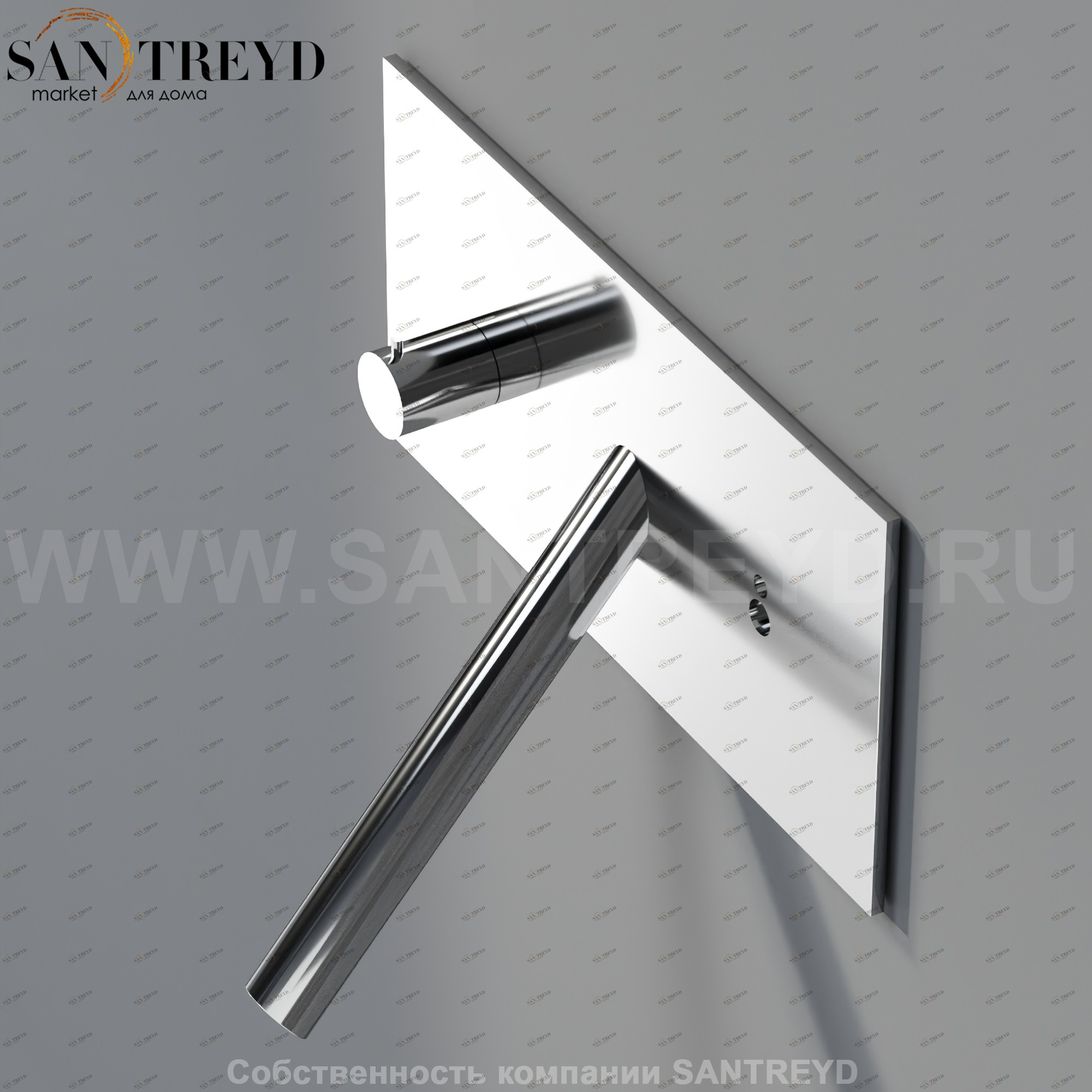 Встроенный смеситель с электронным управление ARUB1023DS SQUARE для раковины хромированный Agape