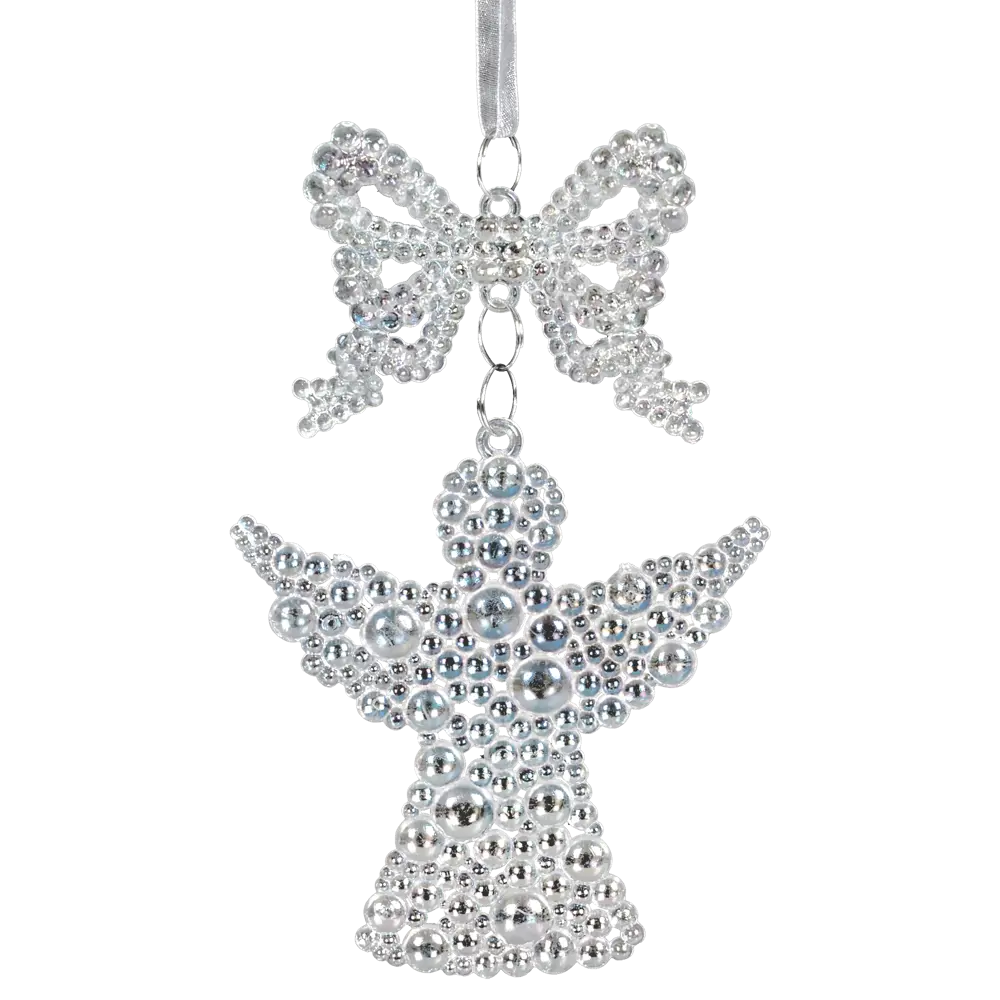 89368977 Украшение декоративное подвесное Ангел 14x9 см белый STLM-1399456 Santreyd 