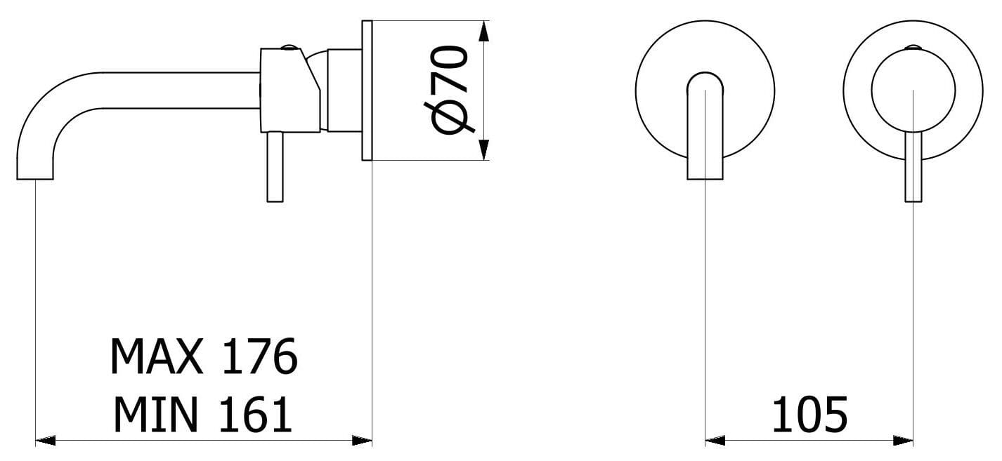Смеситель для раковины с 2 отверстиями и автоматическим сливом IB Milano Torino ARCH-00001265 - Вид №5