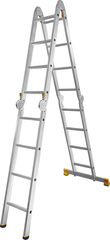 Алюминиевая четырехсекционная шарнирная универсальная лестница (трансформер) ALUMET T 4144L