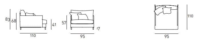 Тканевое кресло с подлокотниками Living Divani сорочка ARCH-00069815 - Вид №2
