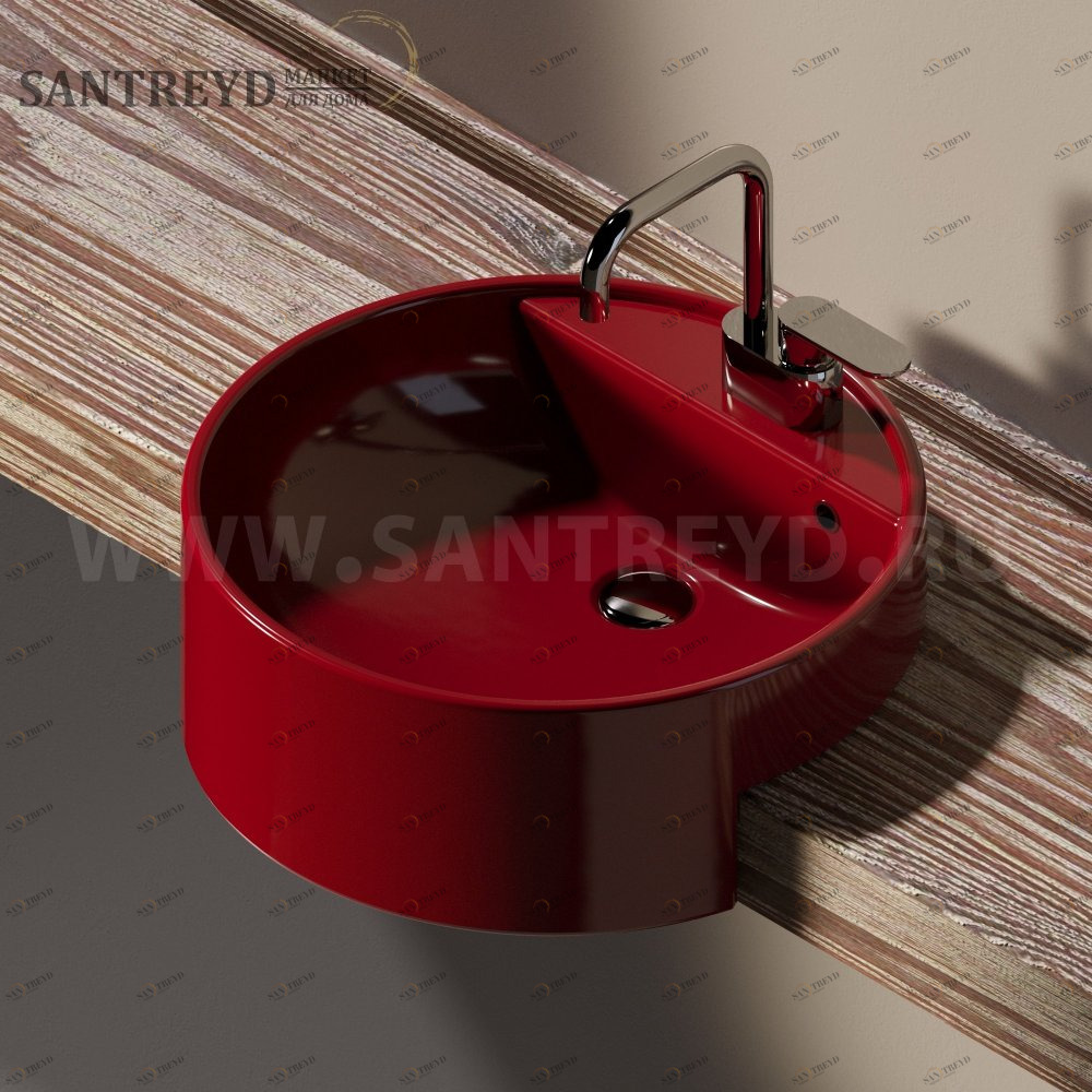 5054.3011 Полувстраиваемая раковина консольная 50 см красная Flaminia Twin Ceramica Flaminia 50543011