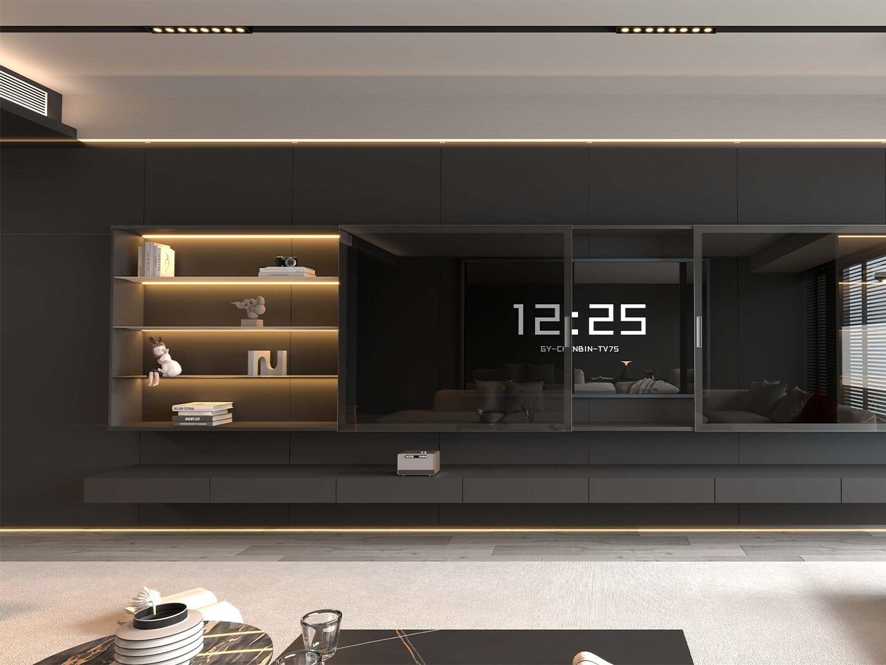 Оборудованная стена с подставкой для телевизора MaxForm профиль ARCH-00061658 - Вид №2