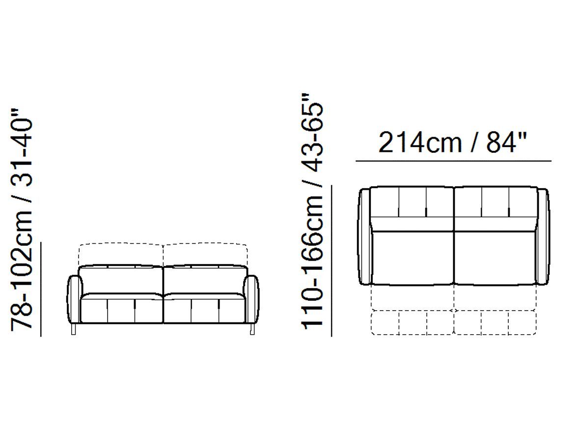 3-местный тканевый диван с откидной спинкой Natuzzi Italia Sophy ARCH-00029178 - Вид №2