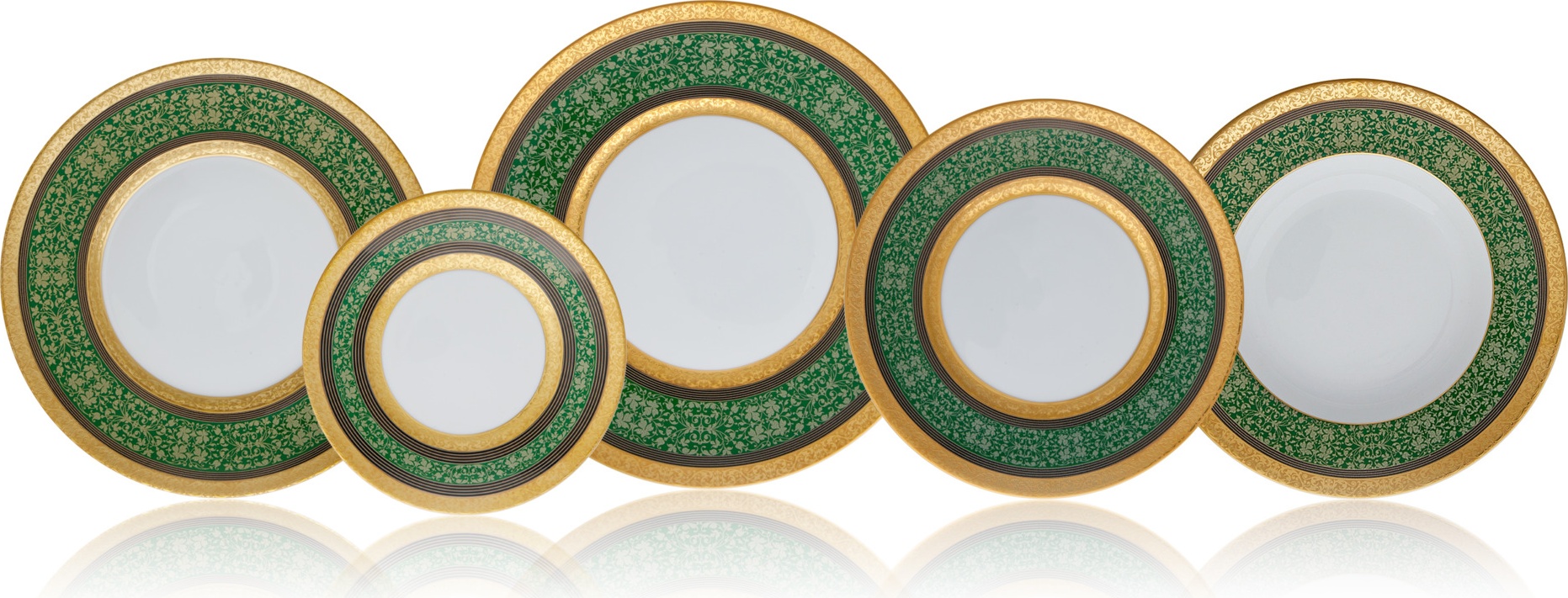 10654823 JL Coquet Сервиз столовый JL Coquet  "Царица" (зеленая) 6/30 Фарфор 