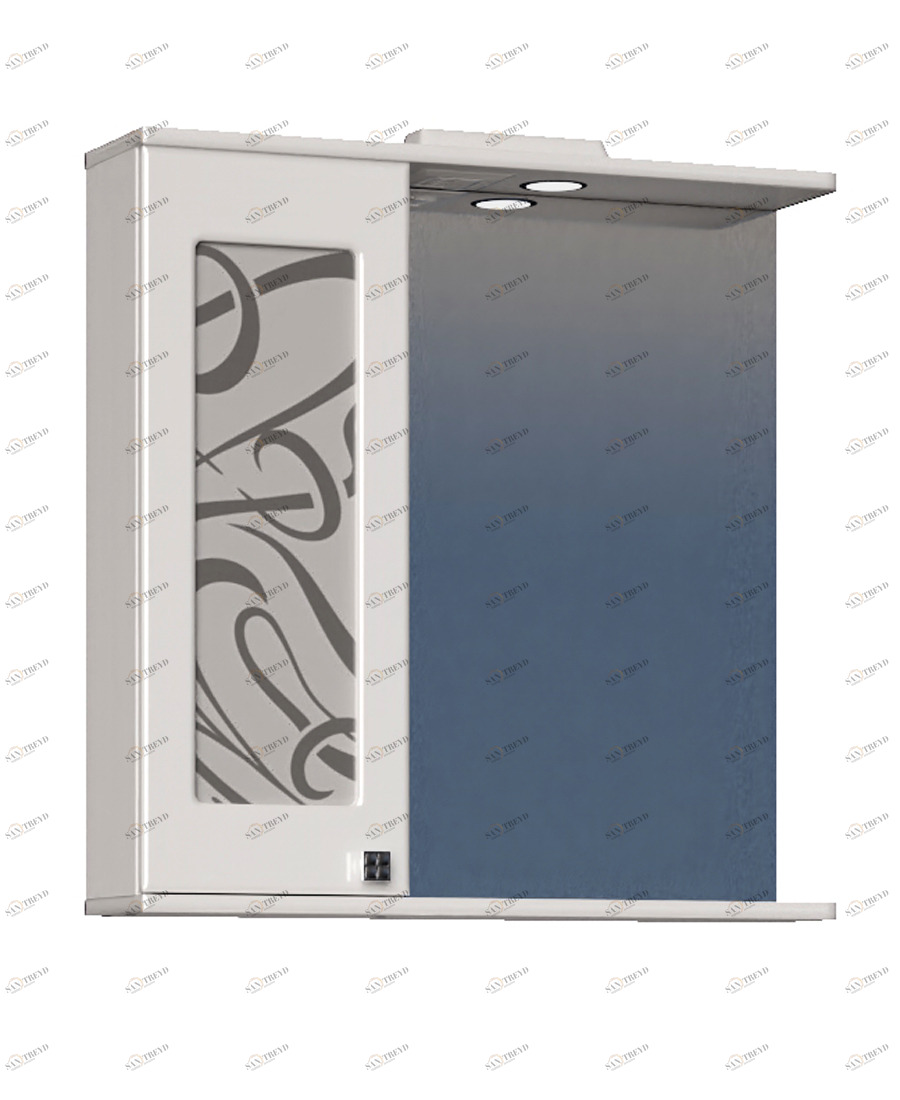 Зеркало Provans 600 (левый) со спотом600⨉150⨉700 мм белый VIGO sun-id-664491