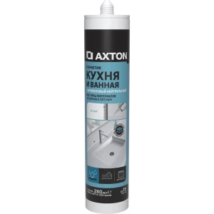 Герметик нейтральный для кухни/ванной Axton, белый 280 мл