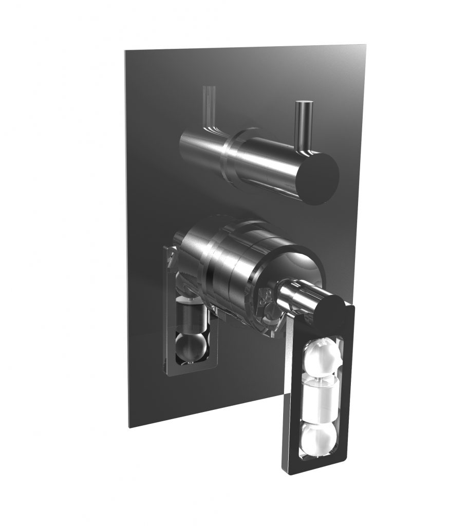 48519/03 Смеситель для душа встраиваемый с механическим переключателем на 3 направления. Bongio Myamix Crystal 