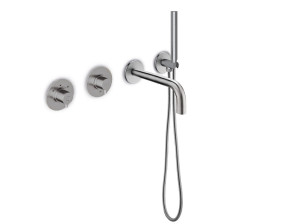 Набор настенных ванн с 4 отверстиями из нержавеющей стали с ручным душем