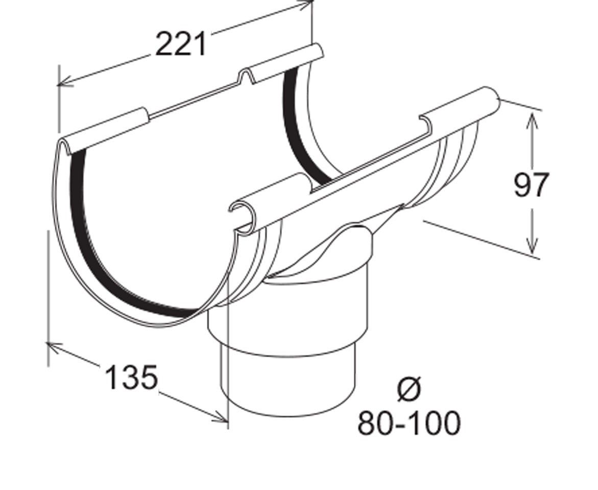 Соединение с водосточным желобом 145 First Corporation First Plast ARCH-00097922 - Вид №2