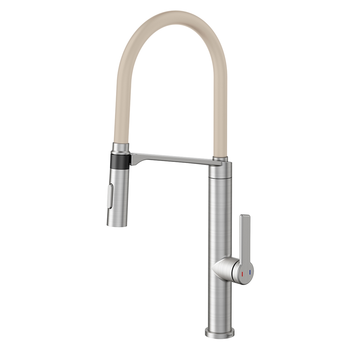006957BS Однорычажный Нержавеющая сталь, матовая, со шлангом песочного цвета. Docol DOC