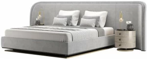 FRATO Кровать king size из бархата с мягким изголовьем  Ffu010011aad