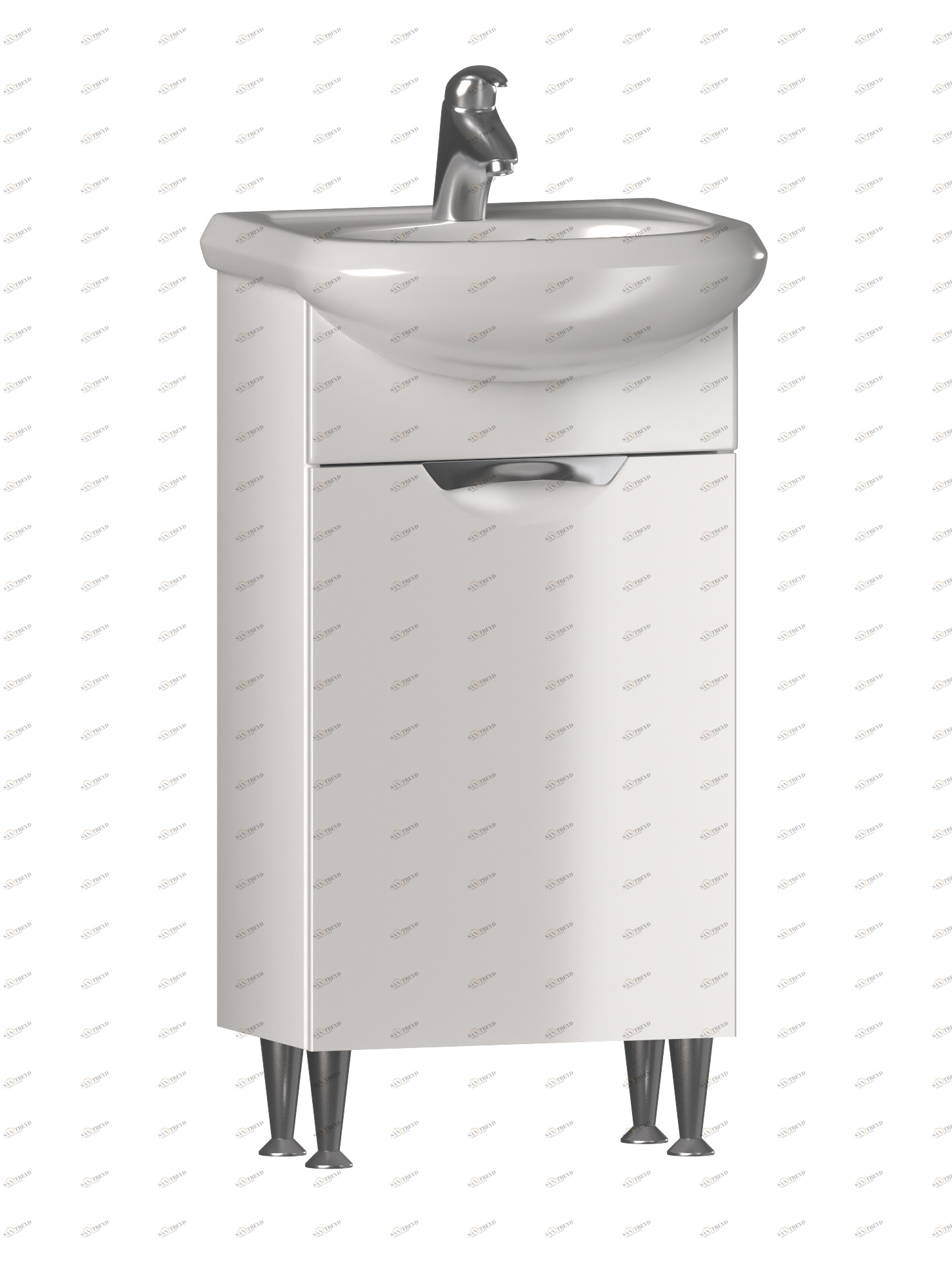 Тумба с раковиной Callao 450 new (Уют)460⨉350⨉840 мм белый Santreyd sun-id-664556