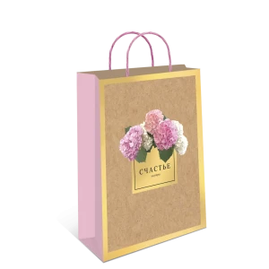 Подарочный пакет Арт и дизайн Крафт 26x32x12 см цвет разноцветный