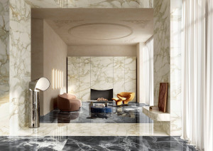 Пол / керамогранит с мраморным эффектом