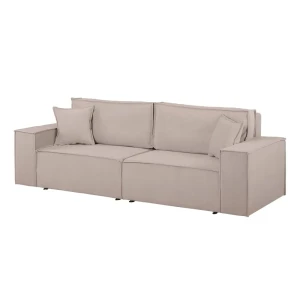 91794279 Диван-кровать Nrava Loft M 247x89x100 см велюр цвет vivaldi 4 бежевый STLM-1446050