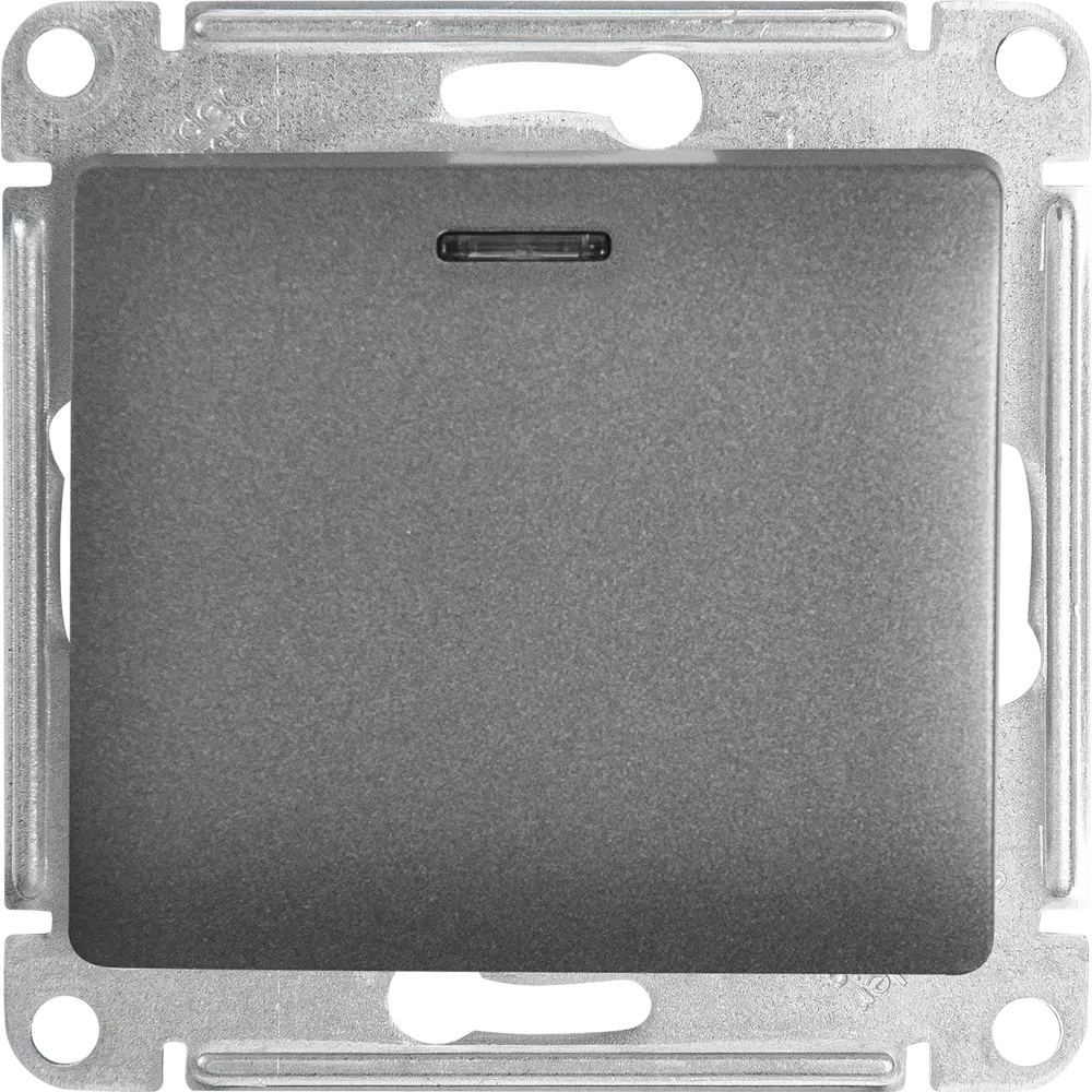 Переключатель Schneider Electric Glossa одноклавишный с подсветкой, графит 84730740 STLM-0054179