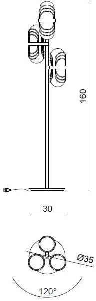 Visionnaire Торшер с прямым светом из дутого стекла Floro sun-id-1387724 - Вид №1