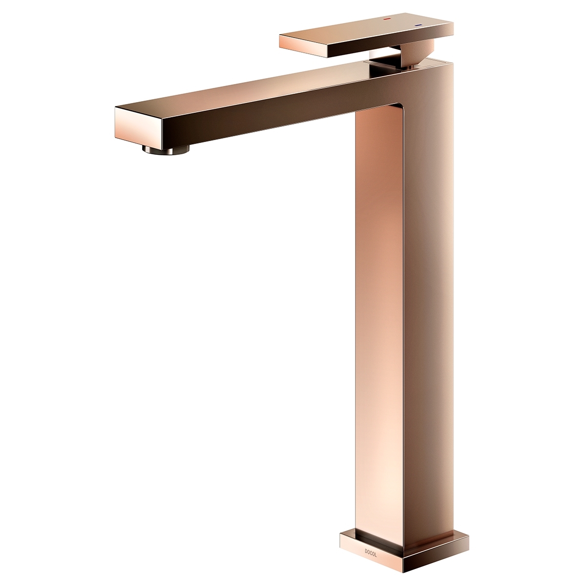 00925430 Однорычажный высокий излив для ванной полированная медь Docol NEW EDGE 