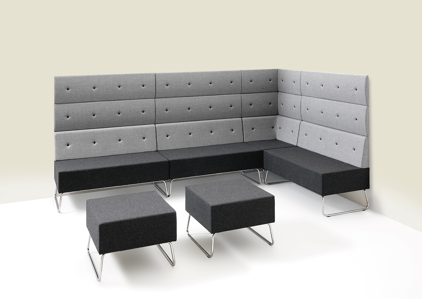 Abaco+ 817 Сиденье и спинка мягкие. Стальной каркас. Облицовка стен тканью. Et al. Abaco+  - Вид №1